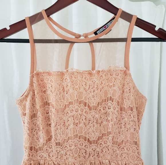 Love Blind Midi Halter Neck Dress in Orange Floral Lace Women's Size S - Picture 3 of 6